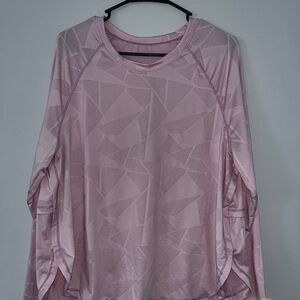 SHEIN Light Pink Geometric Long Sleeve Top